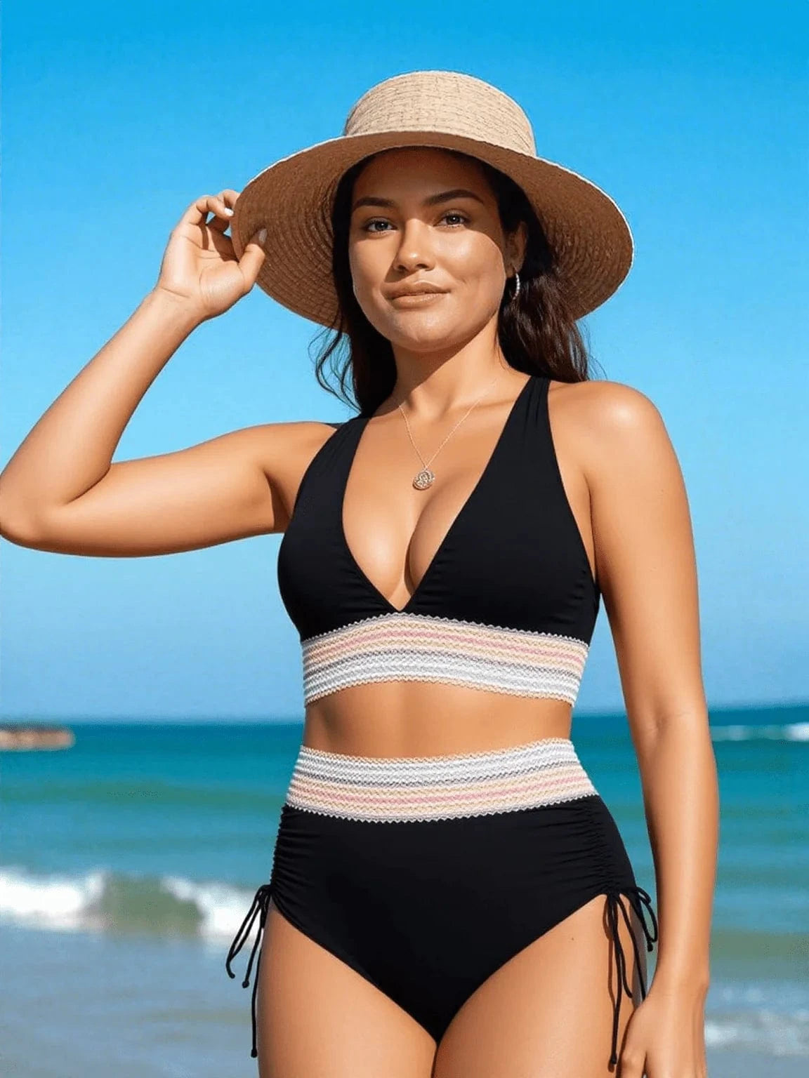 Skulpterende højtaljet elegant bikini