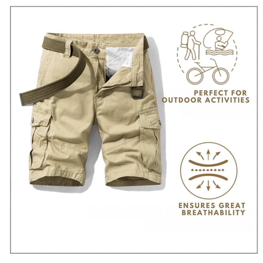Premium cargo shorts med bælte inkluderet