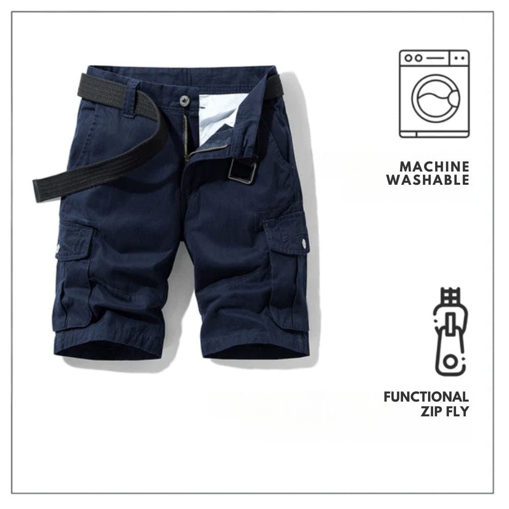 Premium cargo shorts med bælte inkluderet